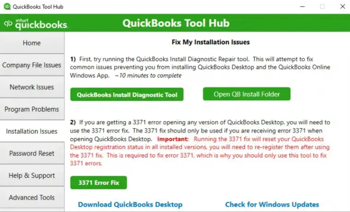 QuickBooks Tool Hub - Key Component 4